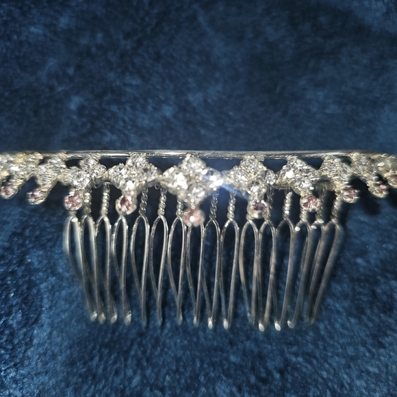 David\'s Bridal Crystal Diamond/Amythyst Tiara in Box main image 9